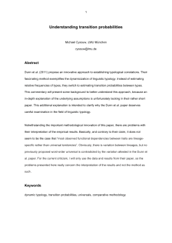 Understanding transition probabilities