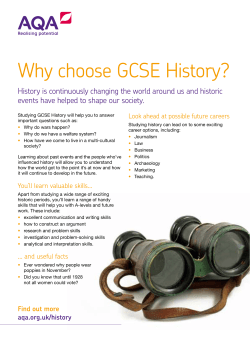 GCSE History Options evening - Why choose GCSE History