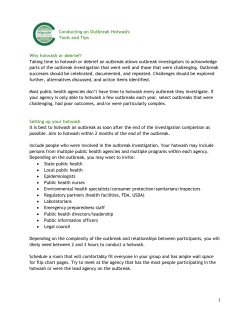 Conducting an Outbreak Hotwash