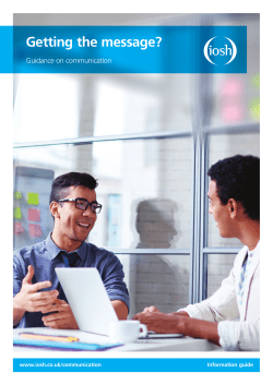 Getting the message - Guidance on communication