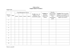 Fields of Fuel Sample Student Worksheet Game Goal: Planting Year