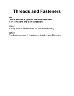 Threads and Fasteners