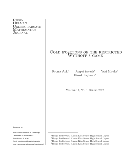 Cold positions of the restricted Wythoff`s game - Rose