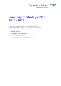 Summary of Strategic Plan 2014&ndash;2019