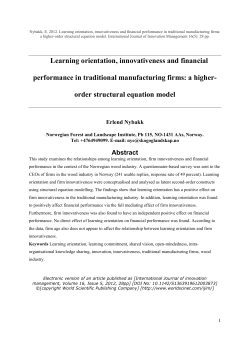 Learning orientation, innovativeness and financial performance in