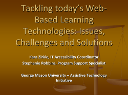 Tackling Today`s Web-based Learning Technologies