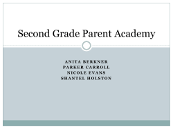 Second Grade Parent Academy