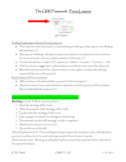 The GRR Framework: Focus Lessons