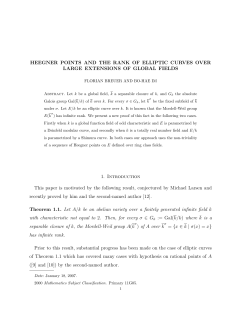 HEEGNER POINTS AND THE RANK OF ELLIPTIC CURVES OVER