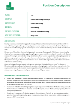 Position Description - Children`s Cancer Institute