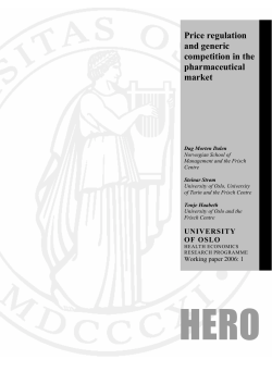 Price regulation and generic competition in the pharmaceutical