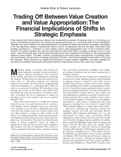 Trading Off Between Value Creation and Value Appropriation: The