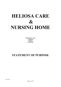 Statement of Purpose - Heliosa Care and Nursing Home
