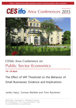 The Effect of VAT Threshold on the Behavior of Small Businesses