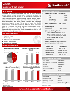 Q2 2017 Investor Fact Sheet