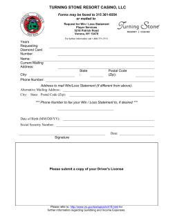 Win Loss Request Form - Turning Stone Resort Casino