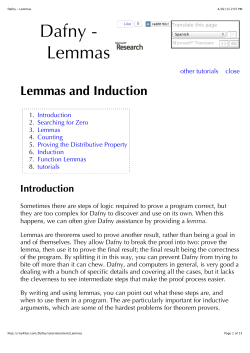 Dafny - Lemmas