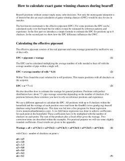 How to calculate exact game winning chances during bearoff