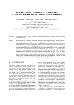 Identifying Learner`s Engagement in Learning Games: a Qualitative