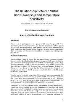 Analysis of the Within Groups Experiment