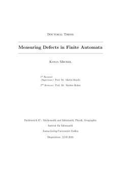 Measuring defects in finite automata - Justus-Liebig