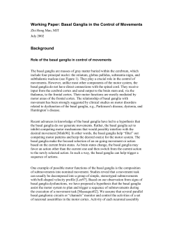 Basal Ganglia in the Control of Movements