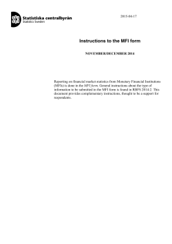 Instructions to the MFI form