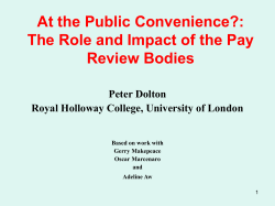 The Earnings of Workers Covered by Pay Review Bodies: Evidence