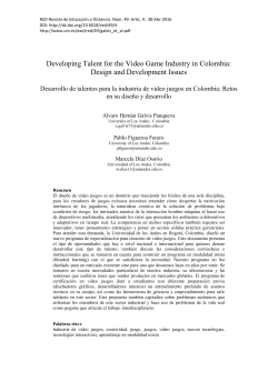 Developing Talent for the Video Game Industry in Colombia: Design