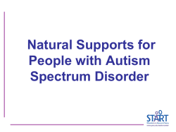 Natural Supports for People with Autism Spectrum Disorder Griffin