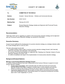 Moving a Local Poverty Reduction Strategy