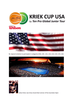 Practice at Kriek Cup from Monday 07 th up to and including