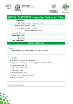 Association Development Officer (ADO)