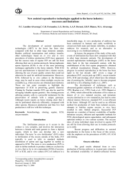 New assisted reproductive technologies applied to the horse industry