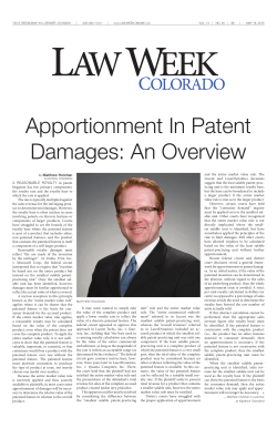 Apportionment In Patent Damages: An Overview