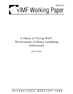 A Theory of &ldquo;Crying Wolf&rdquo;: The Economics of Money Laundering