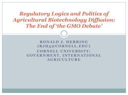 Herring-Regulatory Logics and Politics of Agricultural