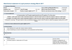 Ifield School statement of pupil premium strategy March 2017