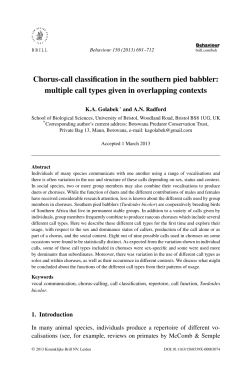 Chorus-call classification in the southern pied babbler