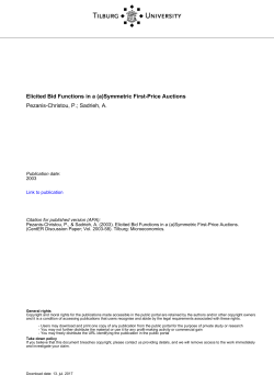 Tilburg University Elicited Bid Functions in a (a)Symmetric First