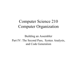 Second Pass and Code Generation