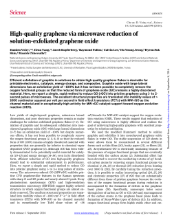 High-quality graphene via microwave reduction of solution