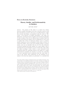 Theory, Reality, and Performativity in Markets