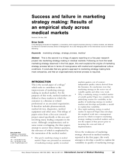 Success and failure in marketing strategy making: Results of an