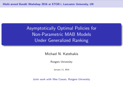 Asymptotically Optimal Policies for Non-Parametric MAB - STOR-i