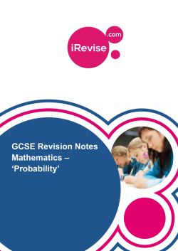 GCSE Revision Notes Mathematics &ndash; `Probability`