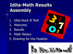 Idita-Math Results Assembly Welcome Results of Idita