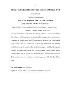 Chinese institutional investors and Kamara`s Monday