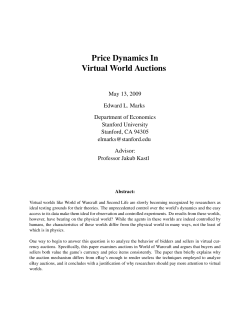 Price Dynamics In Virtual World Auctions - Economics