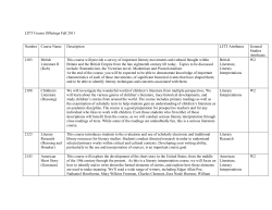 LITT Course Offerings Fall 2011